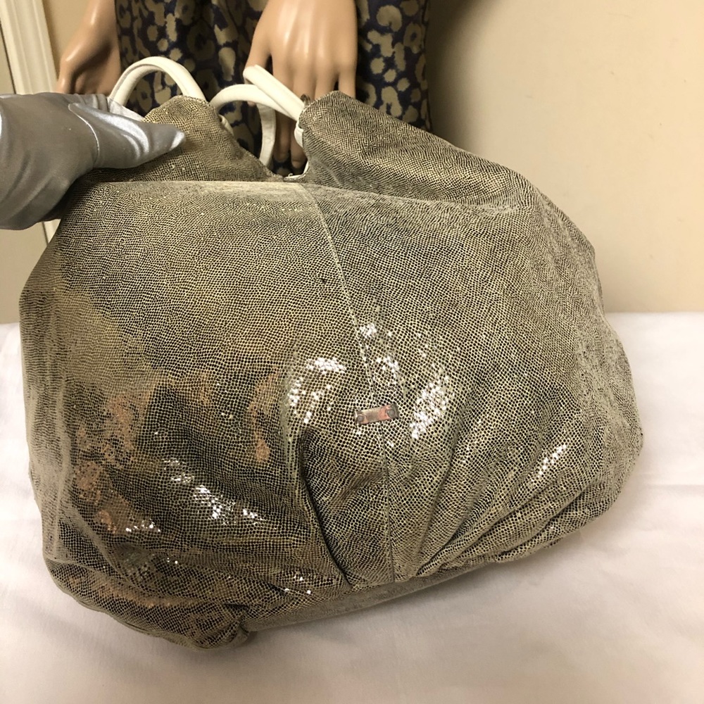 Kooba Cassandra Draw Top String Metallic Xl Bucket - image 5